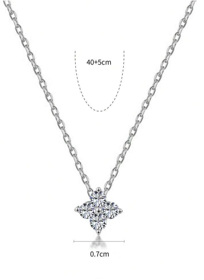 925 Sterling Silver Charms - Luxury Necklace Made With High Quality Of 925 Sterling Silver Soft And Extreme Precision Decorated With Natural Cubic Zirconia Crystals To Give A Gorgeous Look To The Princess She Deserves - Image 1