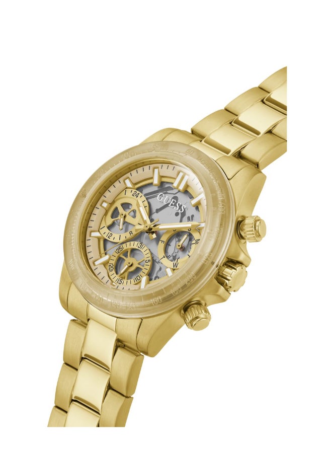 GUESS Gold Tone Stainless Steel Bracelet\Clear Dial\2-Tone Stainless Steel + Sustainable Nylon Case  - Image 4