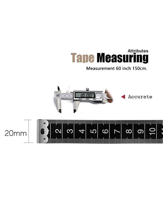Generic 4 Pcs Tape Measure For Body Measuring, 60 inch Measuring Tape For Body Cloth Measurements, Sewing Tailor, Double Scale Soft Tape Measure (Black)  - Image 2