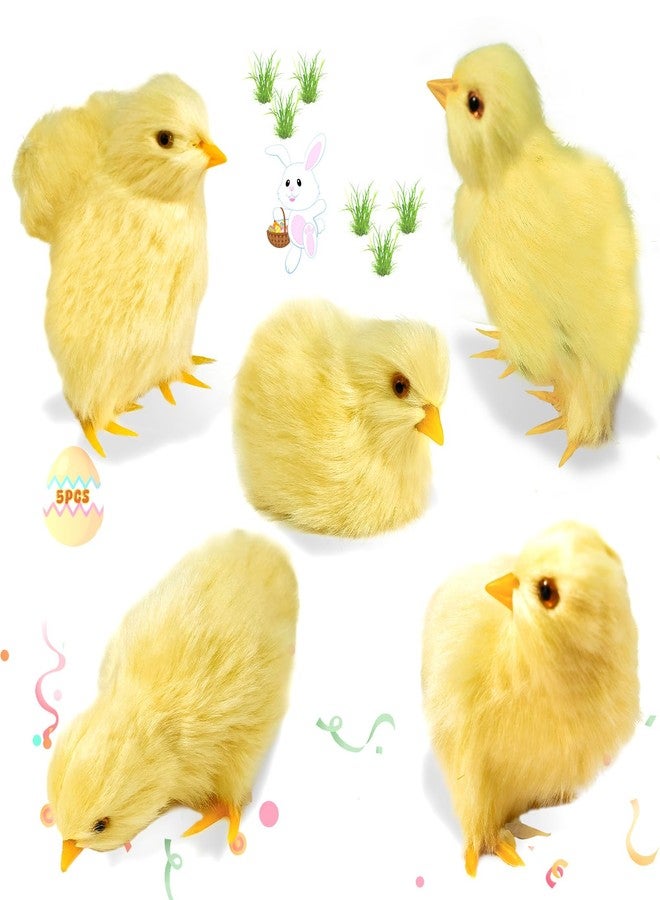 Bbiamsleep 5 Pcs Easter Chick Figurine for Spring Photo Props Basket Easter Chicken Decoration Party Gift - Image 1