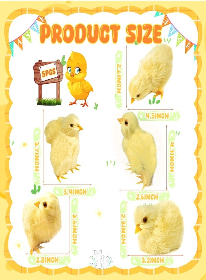 Bbiamsleep 5 Pcs Easter Chick Figurine for Spring Photo Props Basket Easter Chicken Decoration Party Gift - Image 2