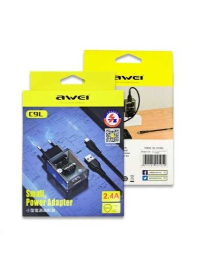 Awei Transparent Wall Charger Portable Fast Charger With 1M Data Cable  - Image 2