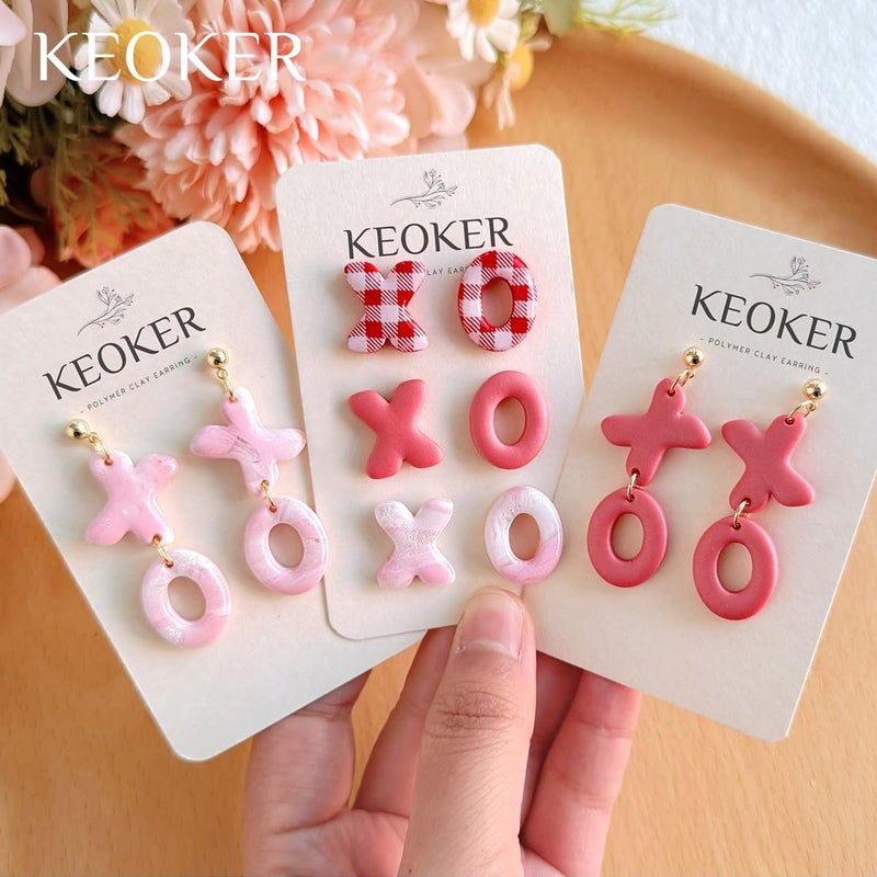 KEOKER Valentines Day Polymer Clay Cutters, Valentines Polymer Clay Cutters for Earrings Making, 10 Shapes Valentines Earring Clay Cutters, Heart Clay Cutters for Polymer Clay Jewelry (Studs) - Image 5