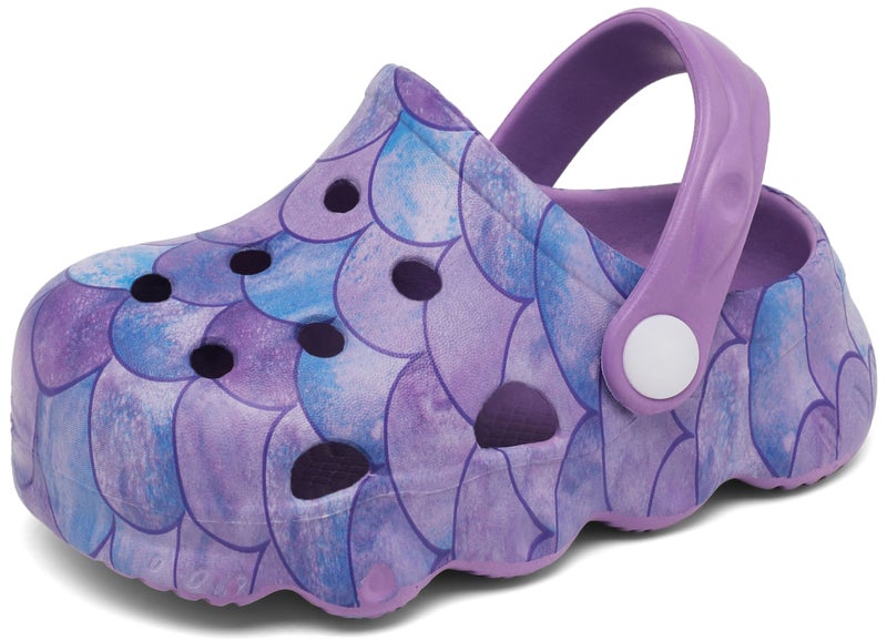 INMINPIN Kids Cute Clogs Cartoon Garden Shoes Boys Girls Slides Slippers Indoor Outdoor Children Water Shower Beach Pool Sandals,Purple,7-8 Toddler,Kids - Image 1