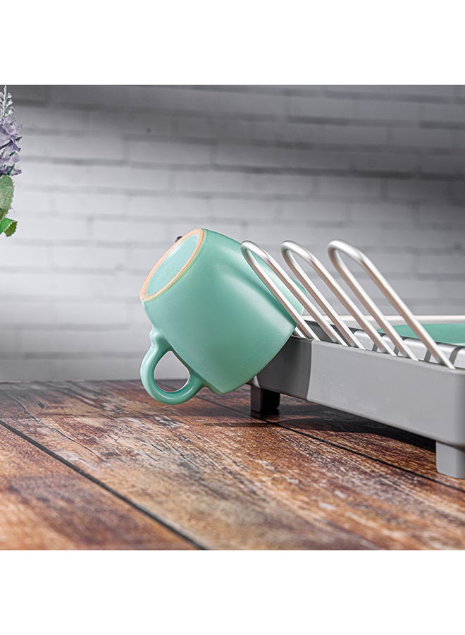 Royalford Dish Rack RF12280 Organizer for Kitchen to Keep Plates, Bowls, Quarter Plate, Cutlery, Cups Holds 8 Plate Aluminum Alloy Drying Stand with PP Drainer Board Multicolor - Image 5