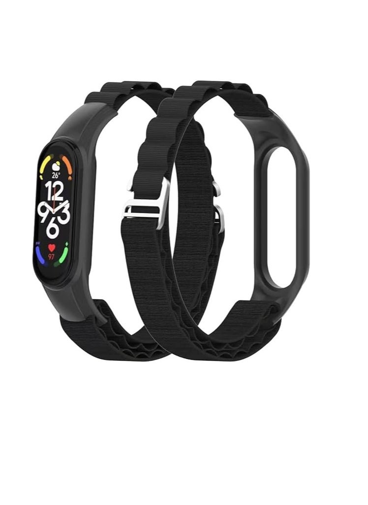 Generic Nylon Wristband Compatible for Xiaomi Mi Band 7/Mi Band 6/Mi Band 5/Mi Band 4/Mi Band 3, Adjustable Braided Elastic Solo Loop for Mi Band 7 6 5 4 3, Sport Strap Smart Watch  - Image 1