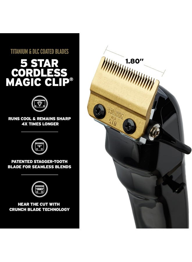 Wahl Professional 5 Star Barber Combo | Cord-Cordless | Magic Clip Black & Detailer Black | 3 Premium Clipper Attachment Combs | 3 Trimmer Attachment Combs | 3 Pin - GCC - Image 4