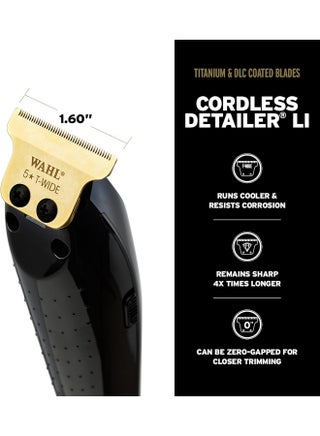 Wahl Professional 5 Star Barber Combo | Cord-Cordless | Magic Clip Black & Detailer Black | 3 Premium Clipper Attachment Combs | 3 Trimmer Attachment Combs | 3 Pin - GCC - view 2