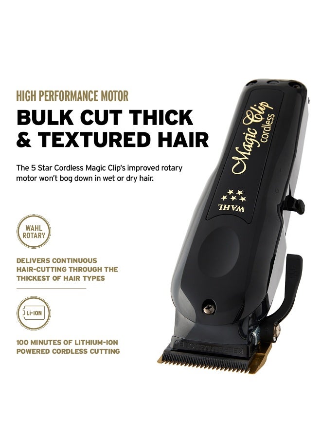 Wahl Professional 5 Star Barber Combo | Cord-Cordless | Magic Clip Black & Detailer Black | 3 Premium Clipper Attachment Combs | 3 Trimmer Attachment Combs | 3 Pin - GCC - Image 4