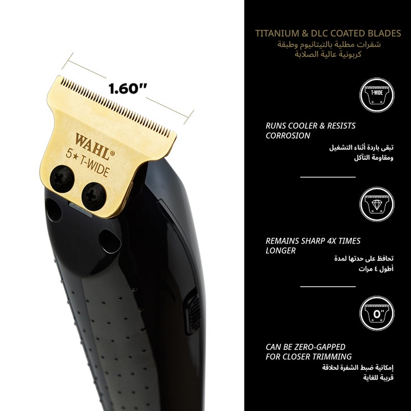 Wahl Professional 5 Star Barber Combo | Cord-Cordless | Magic Clip Black & Detailer Black | 3 Premium Clipper Attachment Combs | 3 Trimmer Attachment Combs | 3 Pin - GCC - Image 3