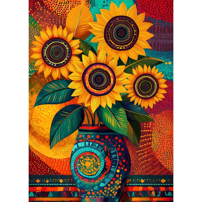 Hiwhy Radiant Sunflower Vases 1000 Piece Puzzle for Adults Difficult Puzzles Art Painting Jigsaw Puzzles Family Game Home Decor - Image 3
