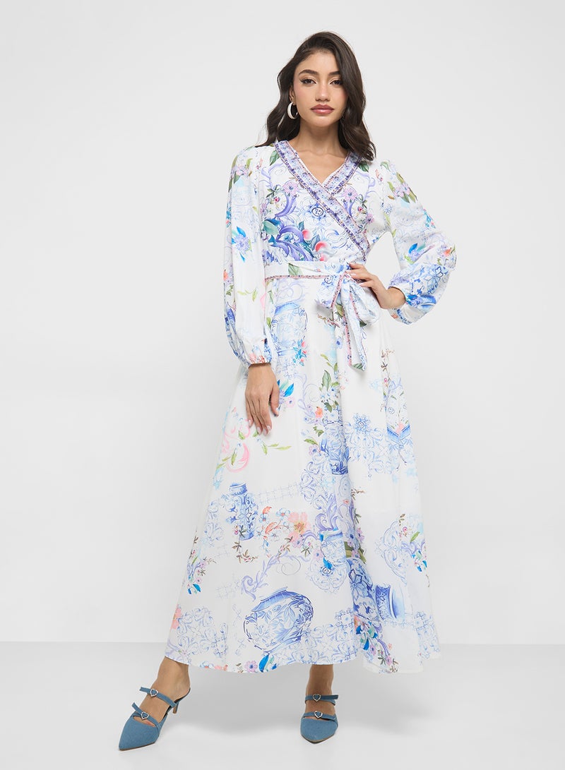 ايلا فستان ماكسي بطبعة زهور - Image 1
