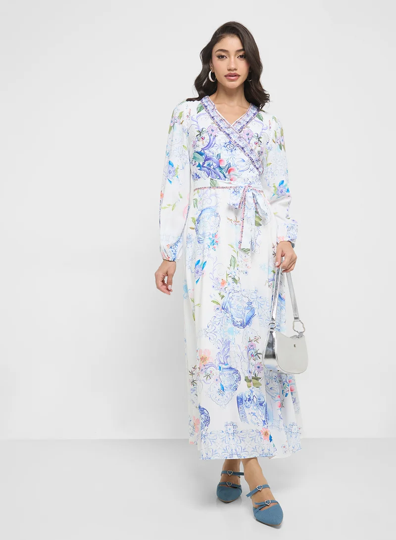 ELLA Floral Print Maxi Dress