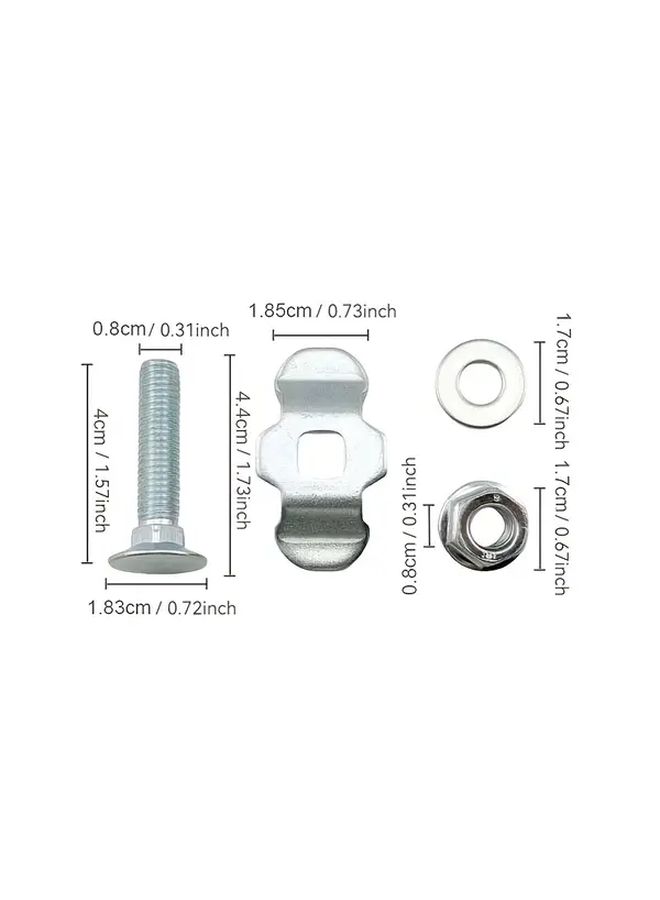 6pcs L Track Fitting Bolt with Nut Double Lug Single Thread Stud For Truck Trailer RV Logistic Tie Down System Seat Fitting Grade 8 8 Zinc Plated Steel Size M8x60mm Copper - Image 3