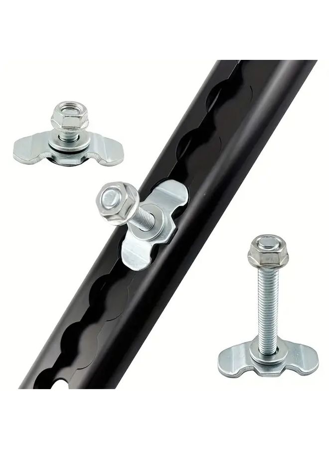 6pcs L Track Fitting Bolt with Nut Double Lug Single Thread Stud For Truck Trailer RV Logistic Tie Down System Seat Fitting Grade 8 8 Zinc Plated Steel Size M8x60mm Copper - Image 1