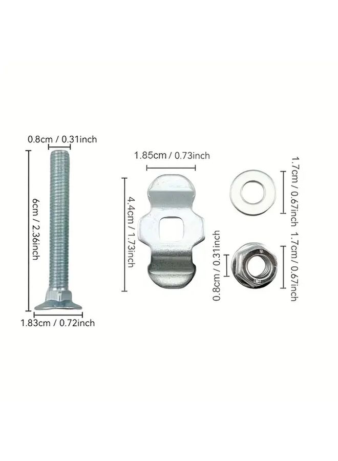 6pcs L Track Fitting Bolt with Nut Double Lug Single Thread Stud For Truck Trailer RV Logistic Tie Down System Seat Fitting Grade 8 8 Zinc Plated Steel Size M8x60mm Copper - Image 5