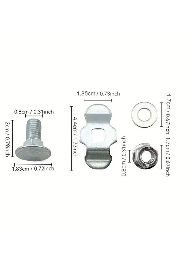 6pcs L Track Fitting Bolt with Nut Double Lug Single Thread Stud For Truck Trailer RV Logistic Tie Down System Seat Fitting Grade 8 8 Zinc Plated Steel Size M8x60mm Copper - Image 4