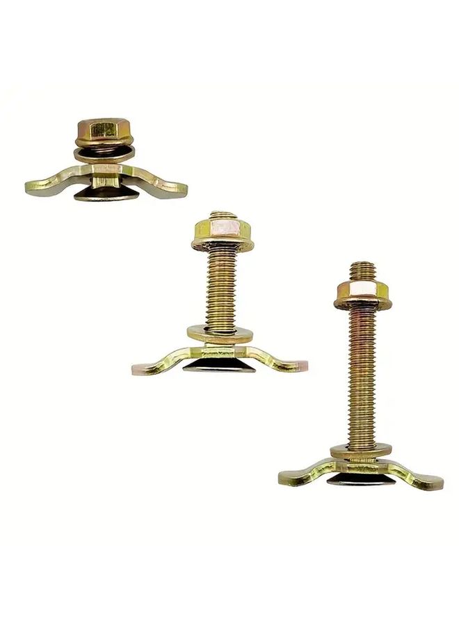 6pcs L Track Fitting Bolt with Nut Double Lug Single Thread Stud For Truck Trailer RV Logistic Tie Down System Seat Fitting Grade 8 8 Zinc Plated Steel Size M8x60mm Copper - Image 2