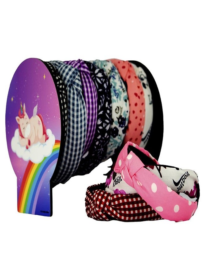 The Rosette Imprint Acrylic Hairband Organiser for Girls Kids Women | Durable Headband Holder | Compact 6 x 8.5 x 7 in Size | Hairband Stand for Girls | Stylish Unicorn Design - Image 1