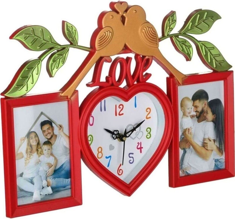 Harbour Analog Latest Stylish New Models Wall Clock with Photo Frames for Home Living Room Hall Bedroom Size Height 29 CM X Width 49 CM Home Decor Big Size Wall Clock 771R6 - Image 3