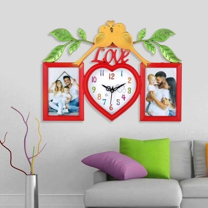 Harbour Analog Latest Stylish New Models Wall Clock with Photo Frames for Home Living Room Hall Bedroom Size Height 29 CM X Width 49 CM Home Decor Big Size Wall Clock 771R6 - Image 2