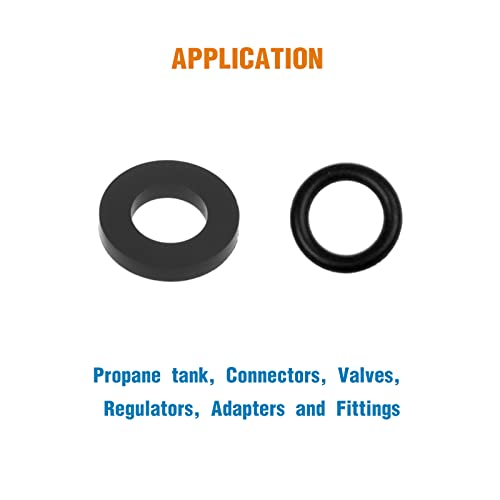 Timsec 10Pcs Propane Tank Gasket and 10Pcs O-Rings for Soft Nose P.O.L. Fittings, Rubber Gas Leakage-Proof Sealing, Fit for Propane Gas Adapters, Pipe Connectors, Valves, Regulators, Accessories - Image 4