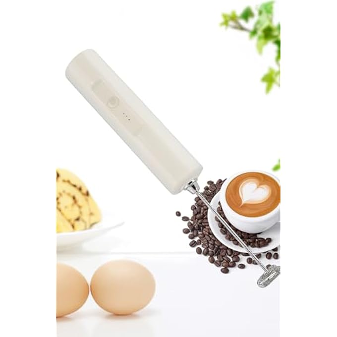 FITTO Milk Frother For Coffee Battery Powered Handheld Stainless Steel Electric Whisk Beater Mini Foamer For Frappe Cappuccino Hot Chocolate Lattes Egg - Image 3