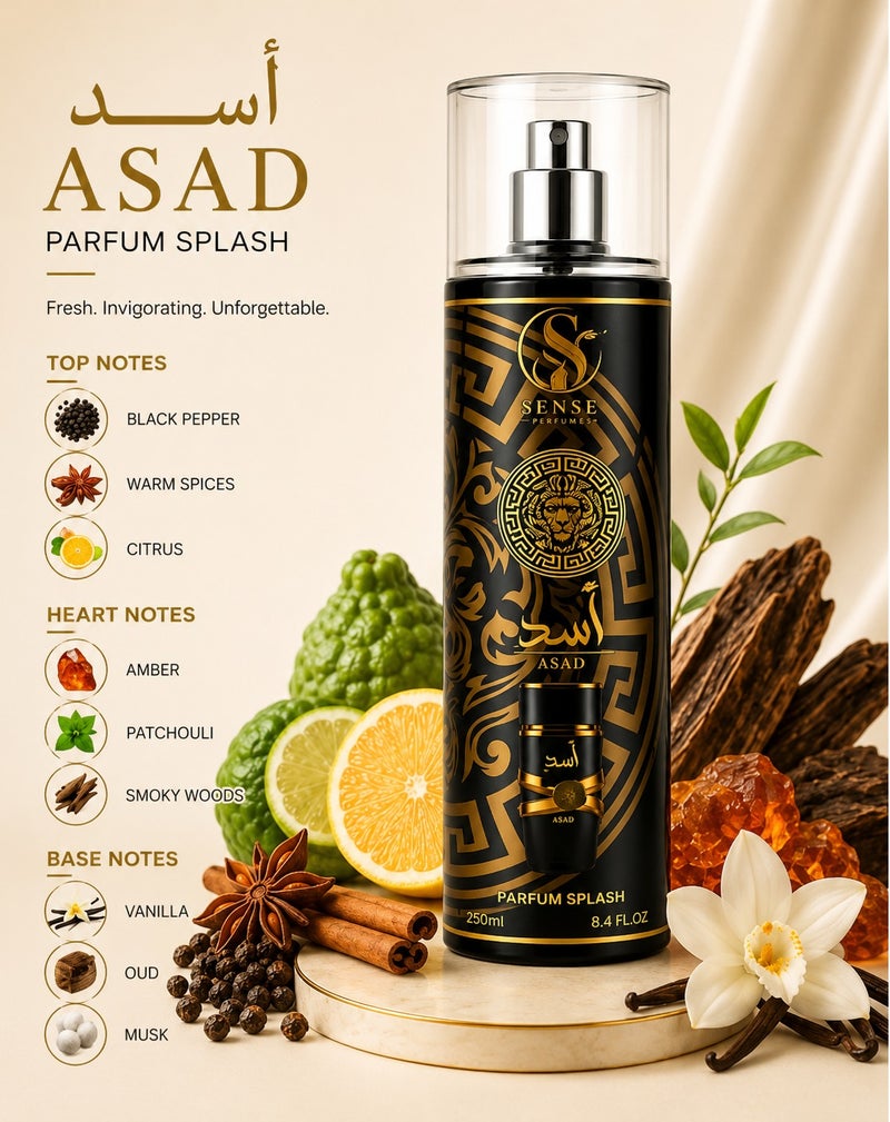 SENSE Perfume Asad - Body Splash For Men - 250ml - Image 2