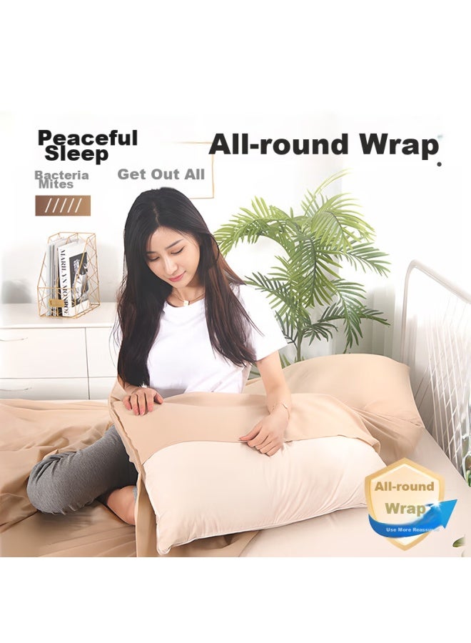 NOLANSEND Nuolansendi Sleeping Bag Liner, Hotel Bedding Liner, Travel Sleeping Bag Liner, Thickened Single Wide, Beige - Image 4