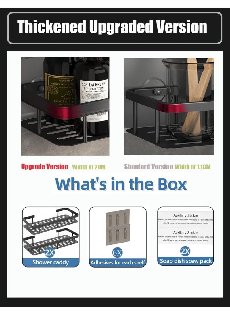 Eworld Shower Caddy Shelves, Stylish and Convenient Storage Solution with No-Drill Wall-Mounted and Rustproof Features, Perfect Organizers for Bathroom, Toilet, and Kitchen, Available in Pack of 4 & 2 - Image 3