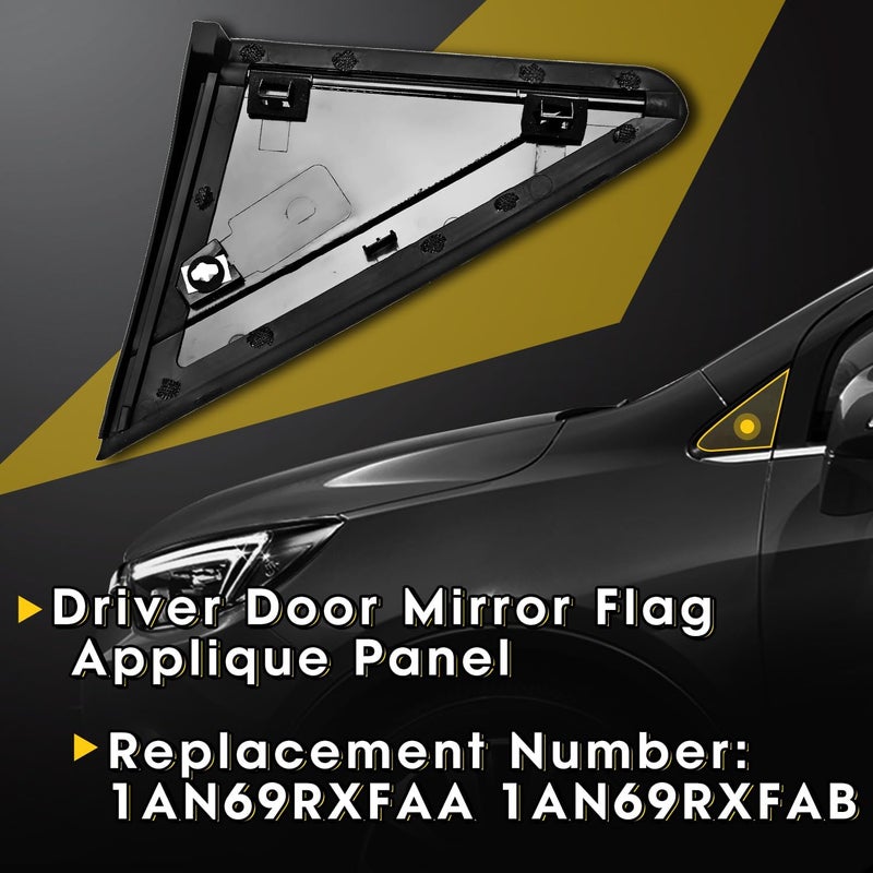 Fexhull Passenger Door Mirror Flag Applique Panel for Dodge Grand Caravan, Chrysler Town & Country, Ram C/V - Right Side Trim - Image 2