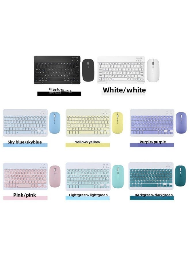 For IPad For Huawei Tablet Wireless Bluetooth Keyboard Dual-mode Charging Mouse Suit Mobile Phone Universal External Keyboard-Color:10inch Keyboard + Single-mode Battery Mouse-Product Type:Black - Image 1