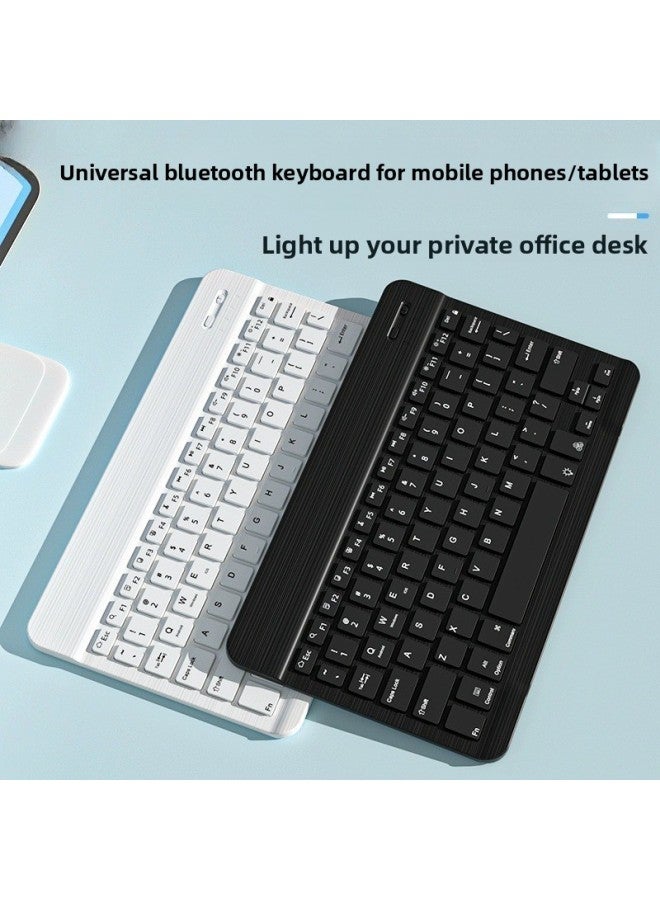 For IPad For Huawei Tablet Wireless Bluetooth Keyboard Dual-mode Charging Mouse Suit Mobile Phone Universal External Keyboard-Color:10inch Keyboard + Single-mode Battery Mouse-Product Type:Black - Image 2