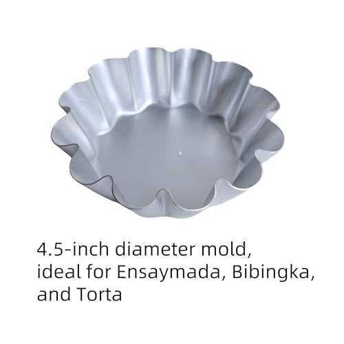 FAQQI 6 Pcs, Large 4.5 Inches Ensaymada Molder Filipino, Bibingka Molder Filipino, Torta Molder – Extra Large Round Cake Pan with Wave Edge for Traditional Filipino Desserts, Perfect for Ensaymada - Image 4