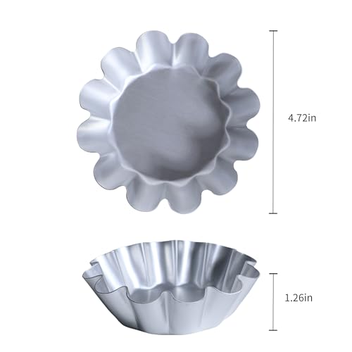 FAQQI 6 Pcs, Large 4.5 Inches Ensaymada Molder Filipino, Bibingka Molder Filipino, Torta Molder – Extra Large Round Cake Pan with Wave Edge for Traditional Filipino Desserts, Perfect for Ensaymada - Image 3