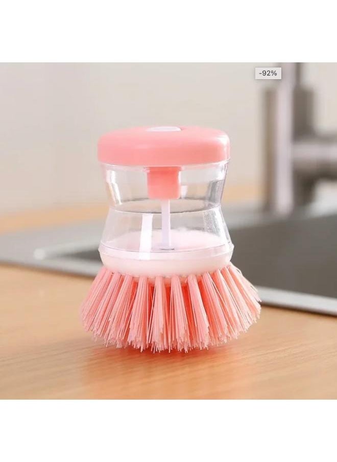 EasyLife - Dishwashing Brush With Liquid Soap Dispenser For Pan Pot Utensil Sink washer Brush Kitchen Cleaning Palm Scrub Dish Brush Smart Kitchen Tool - Image 1