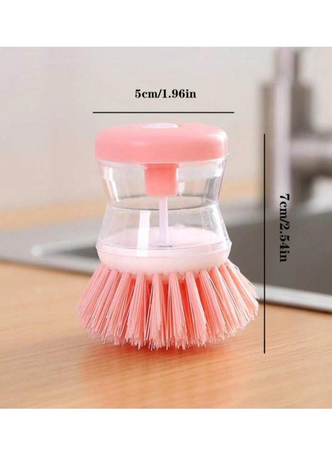 EasyLife - Dishwashing Brush With Liquid Soap Dispenser For Pan Pot Utensil Sink washer Brush Kitchen Cleaning Palm Scrub Dish Brush Smart Kitchen Tool - Image 1