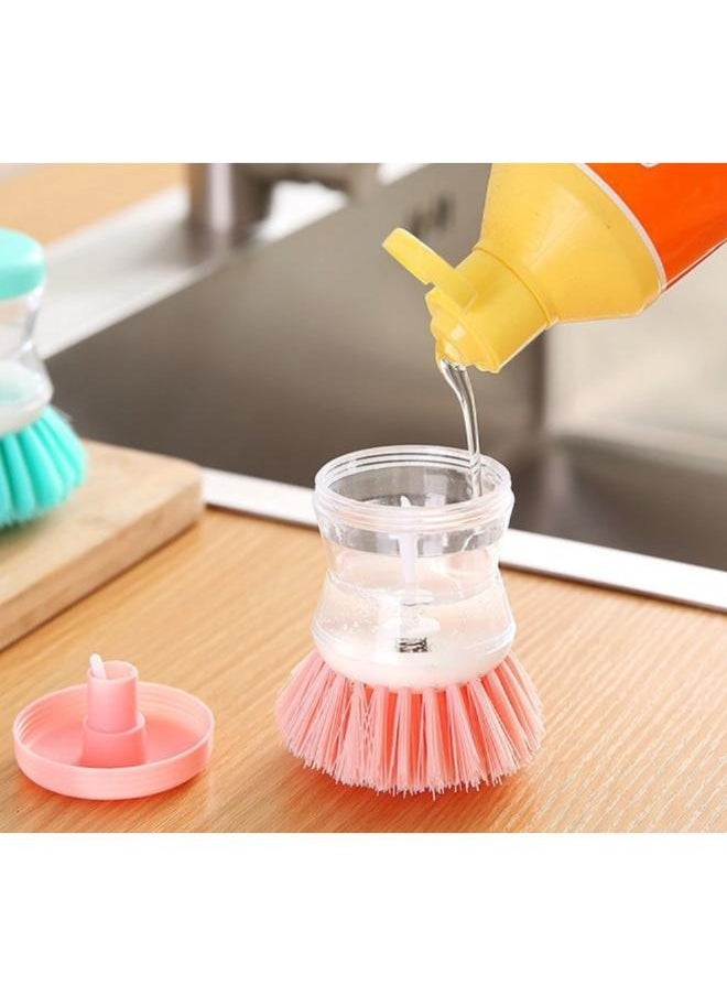 EasyLife - Dishwashing Brush With Liquid Soap Dispenser For Pan Pot Utensil Sink washer Brush Kitchen Cleaning Palm Scrub Dish Brush Smart Kitchen Tool - Image 1