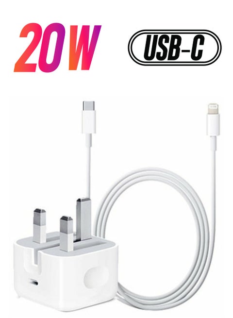 20W USB-C Power Adapter with Cable for iPhone 12, 12 Pro Max, and 12 Mini