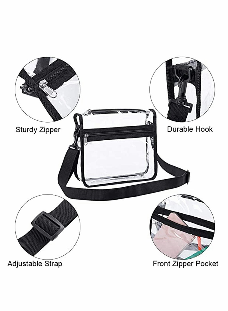 Clear Crossbody Purse Bag - Stadium Approved, Gym Clear Shoulder Tote Bag with Front Pocket and Adjustable Strap for Women and Men, Body Shoulder Bag for Work & Business Travel - Image 5