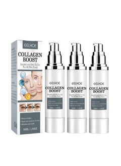 YG LianKai 3Pcs EELHOE Collagen Boost Anti-Aging Serum, EELHOE Collagen Boost Serum, EELHOE Collagen Anti-Wrinkle Cream, Anti Aging Serum For Women, Collagen Booster for Face with Hyaluronic Acid(90ml)  - Image 1