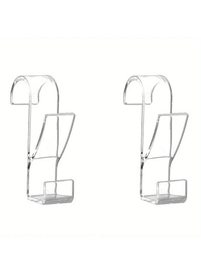 Transparent 2pcs Heated Towel Radiator Hanger Clips Multifunction Drying Rack Hook Holder - Image 1
