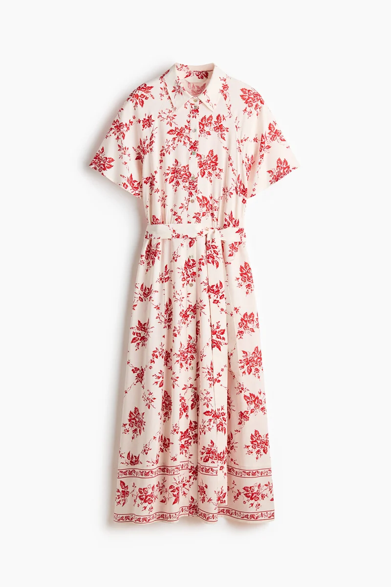 Tie-belt shirt dress