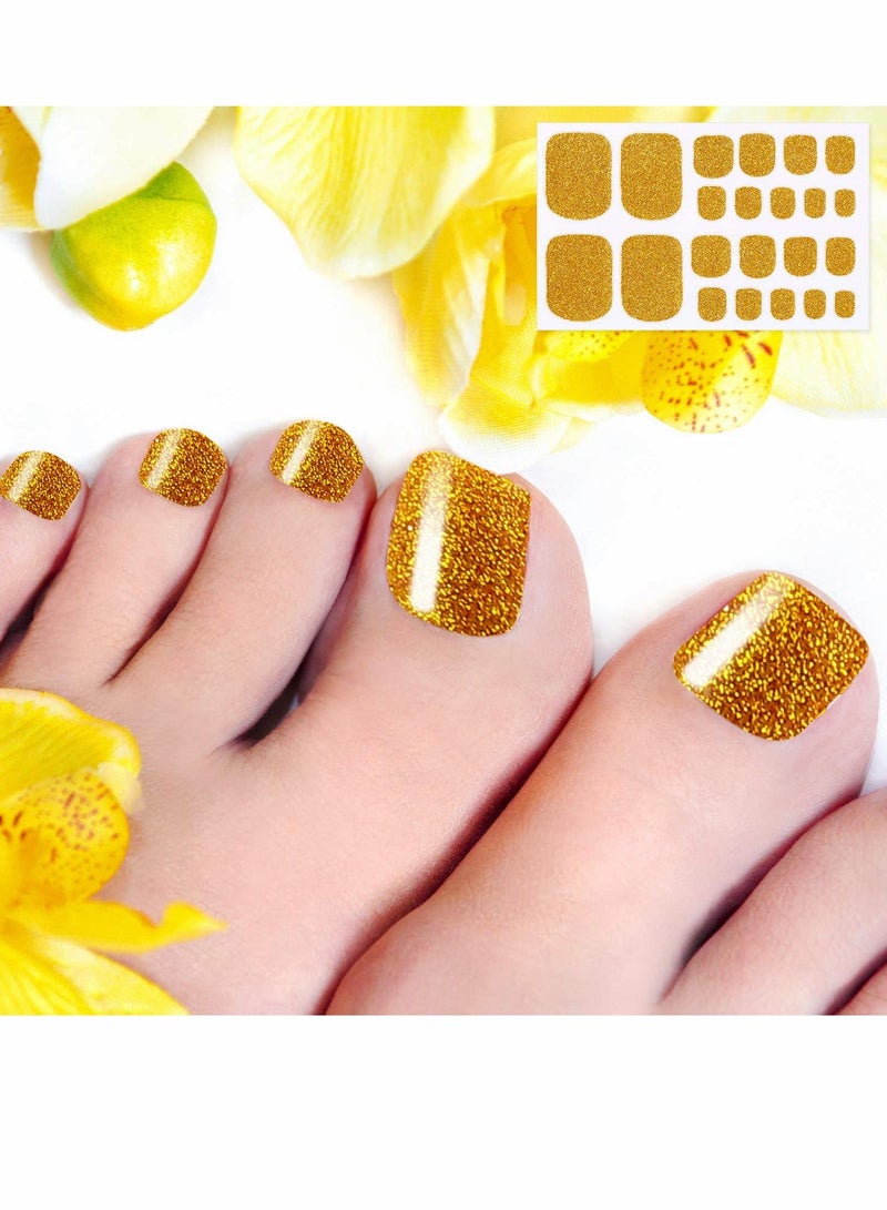 KASTWAVE Toenail Stickers, Glitter Toenail Wraps, 16 Sheets 352 Pieces, Adhesive Toenail Art Polish Decals Full Wrap Polish Stickers Tips, for Women DIY Toenails Designs - Image 2