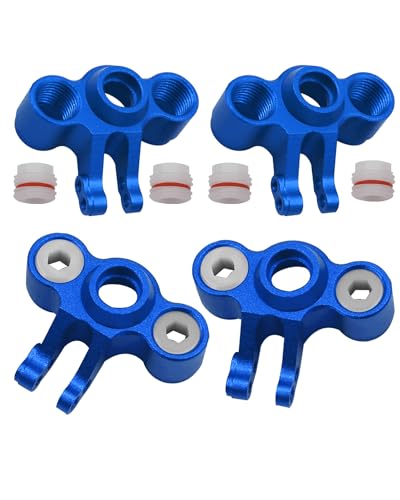 Rcarmumb Front Rear Axle Carriers Knuckle Arm Upgrades Part for 116 ERevoMini SlashMini Summit4PCS Alloy Front Rear Axle Carriers Knuckle Arm Hops UpLeft RightReplace 7034Navy Blue - Image 1