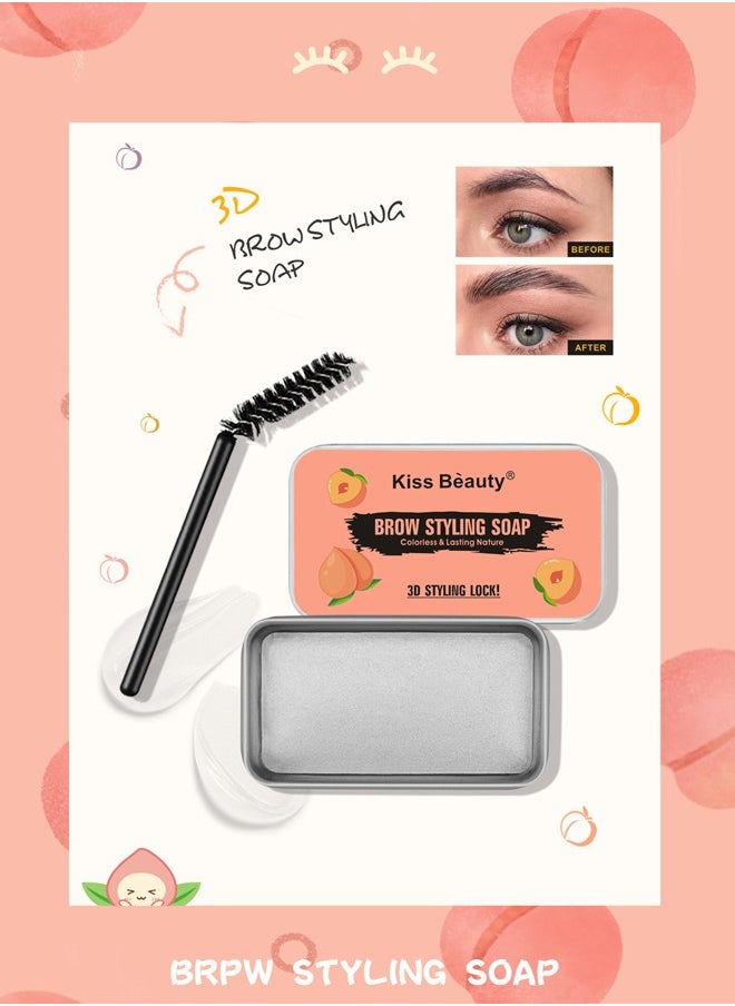 Kiss Beauty - Eyebrow Soap Kit, 3D Brows Gel Long Lasting Eyebrow Setting Gel Waterproof Eyebrow Makeup Balm Pomade Cosmetics - Image 1