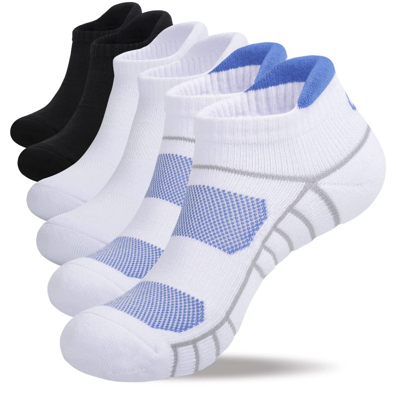 Lapulas Athletic Running Ankle Socks, Low Cut Cushioned Anti-Blister Tab Sports Socks Men Women 6Pairs - Image 1