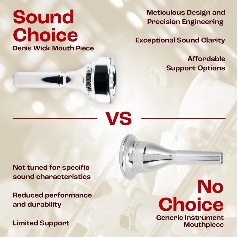 Denis Wick Classic Cornet Mouthpiece Silver Plated, 5881-4 - Open Backbore for balanced Tone, Responsiveness and Comfort, Cornet Accessories for Orchestral & Solo Players, 0.65 x 0.20 x 0.18 Inches - Image 5