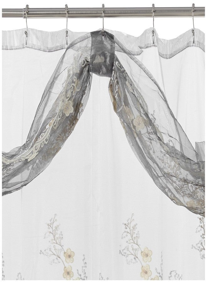 Popular Bath Sheer SC with Valance Bloomfield, Shower Curtain, Grey - Image 2