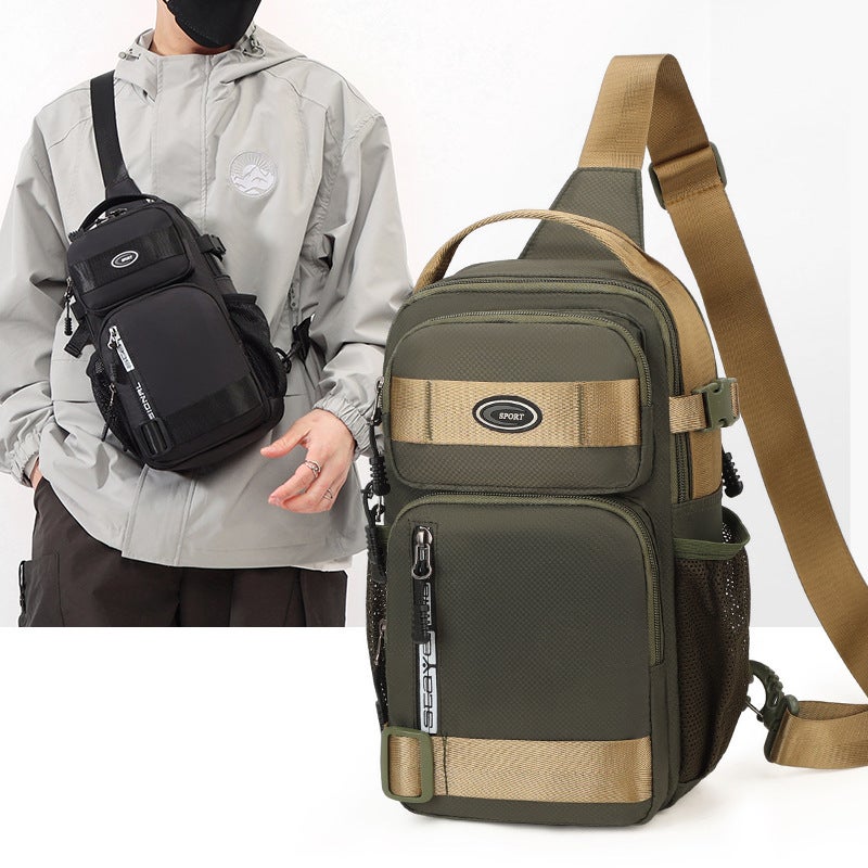 Trendy Casual Men'S Chest Bag Fashionable Multi-Pocket Commuter Handbag Large Capacity Lightweight All-Match Shoulder Crossbody Bag - Image 2